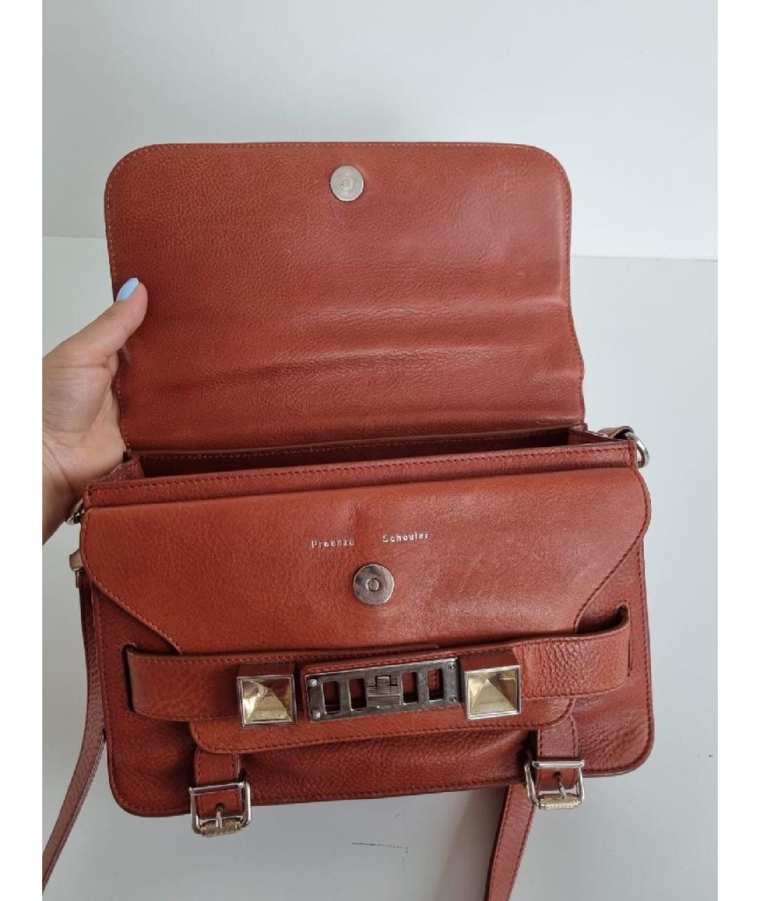 PROENZA SCHOULER Коричневая кожаная сумка через плечо, фото 4