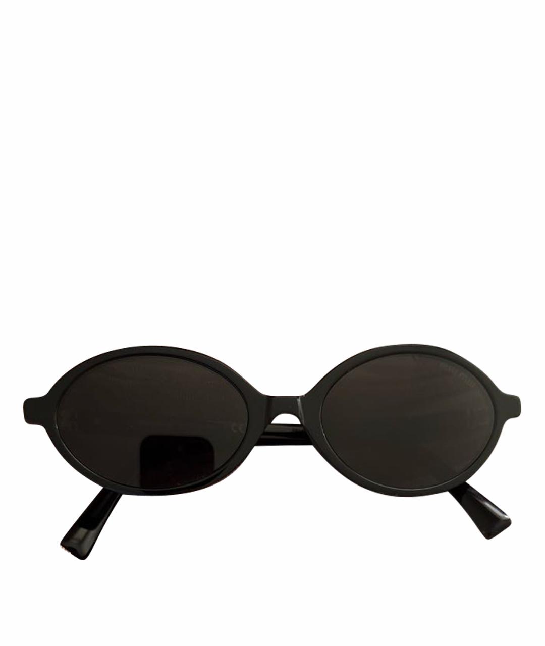 MIU MIU Черные пластиковые солнцезащитные очки, фото 1
