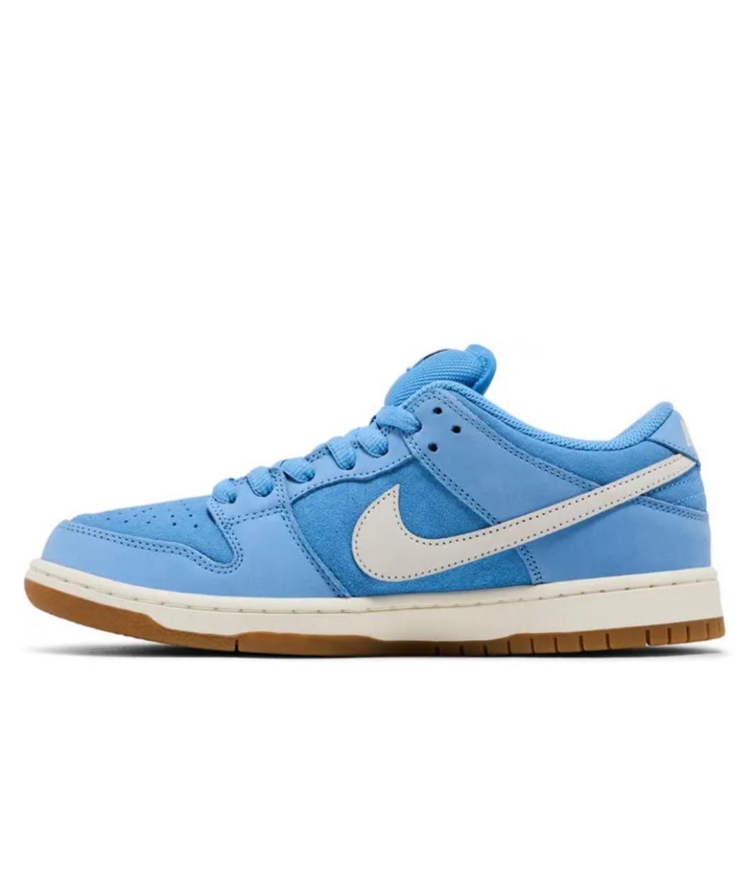 NIKE Голубые замшевые низкие кроссовки / кеды, фото 2