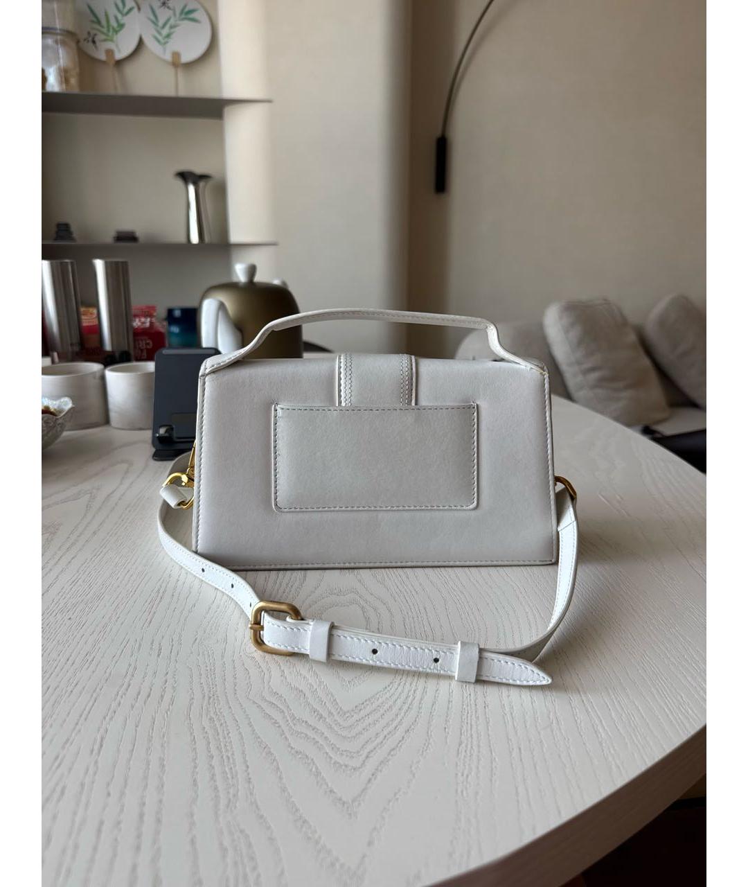 JACQUEMUS Белая кожаная сумка через плечо, фото 3