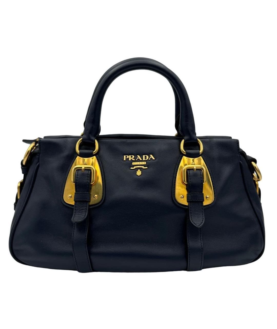 PRADA Темно-синяя кожаная сумка через плечо, фото 9