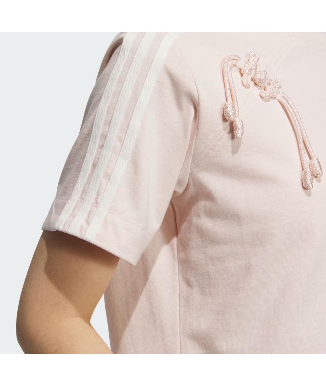 ADIDAS Розовая хлопковая футболка, фото 2