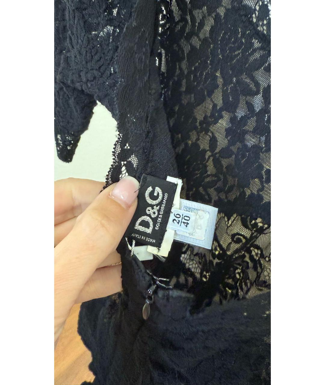 DOLCE&GABBANA Черное кружевное коктейльное платье, фото 3
