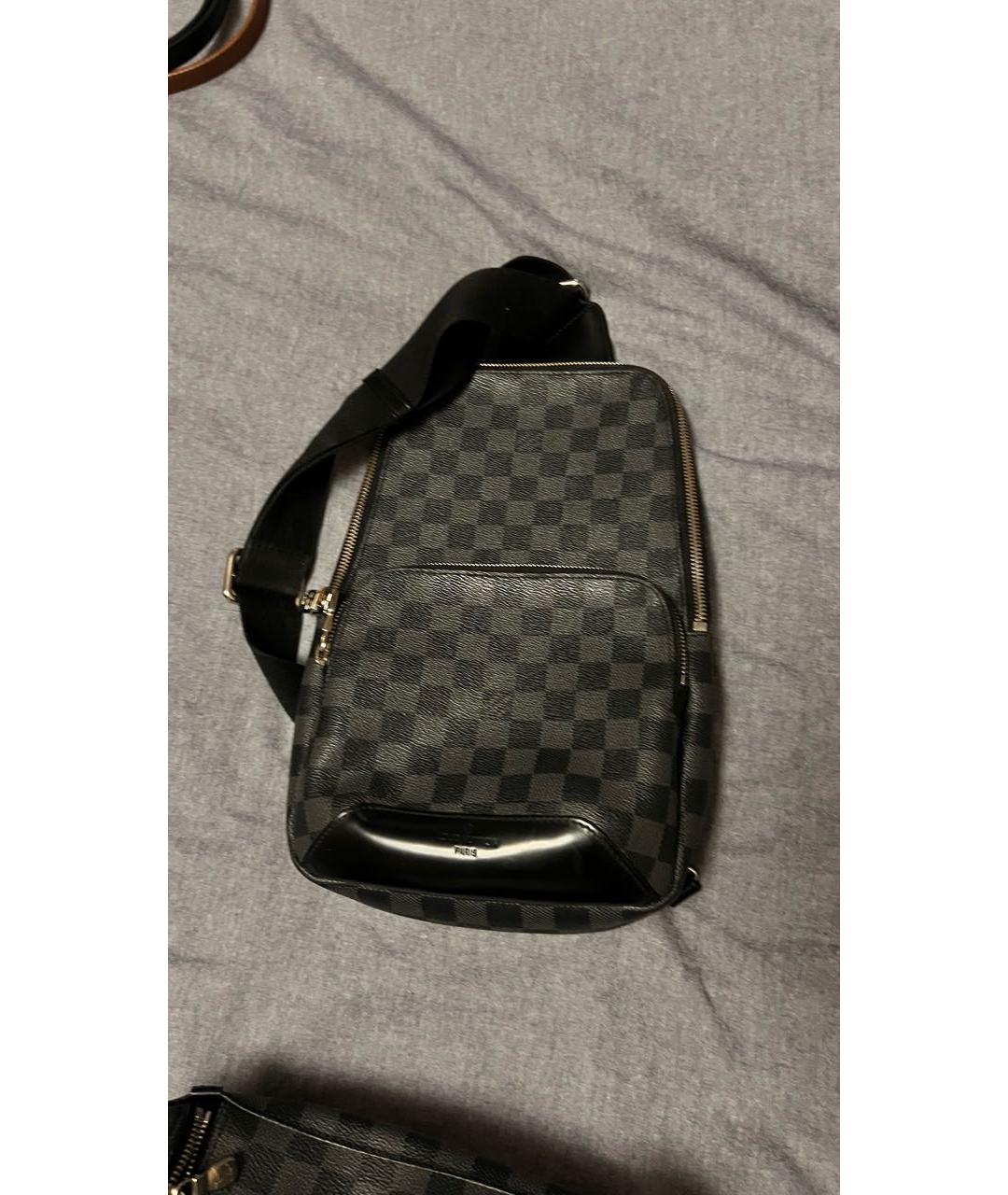 LOUIS VUITTON Серая кожаная сумка на плечо, фото 4