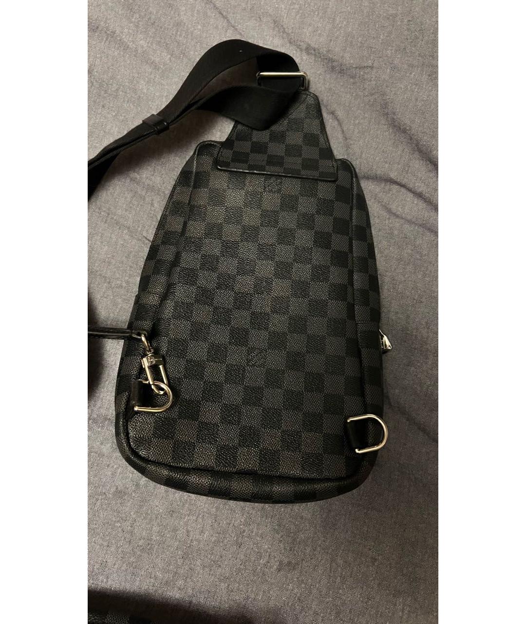LOUIS VUITTON Серая кожаная сумка на плечо, фото 2
