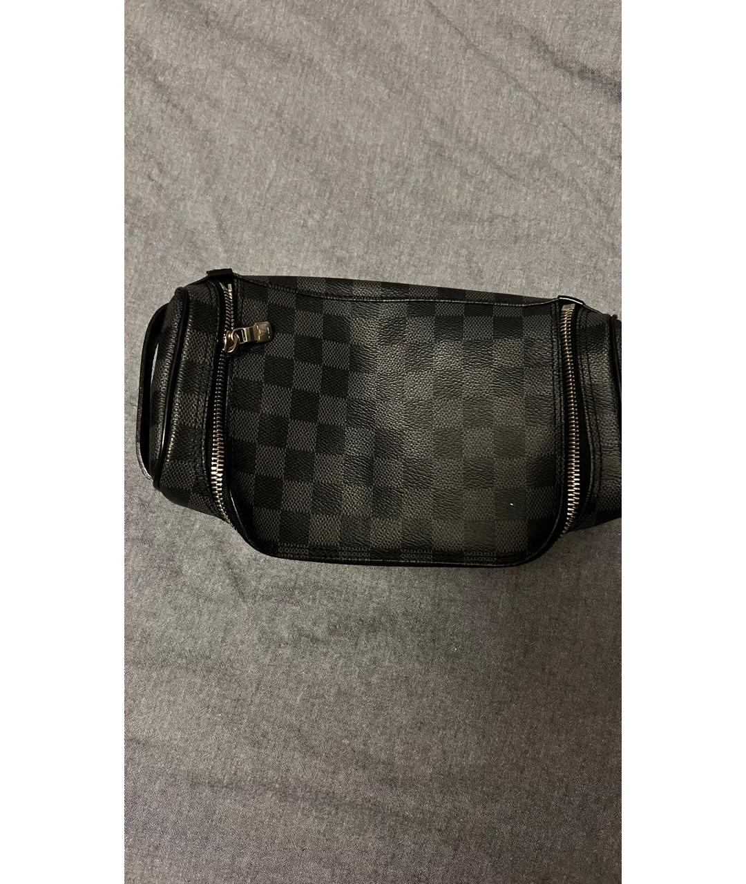 LOUIS VUITTON Серая кожаная сумка на плечо, фото 3