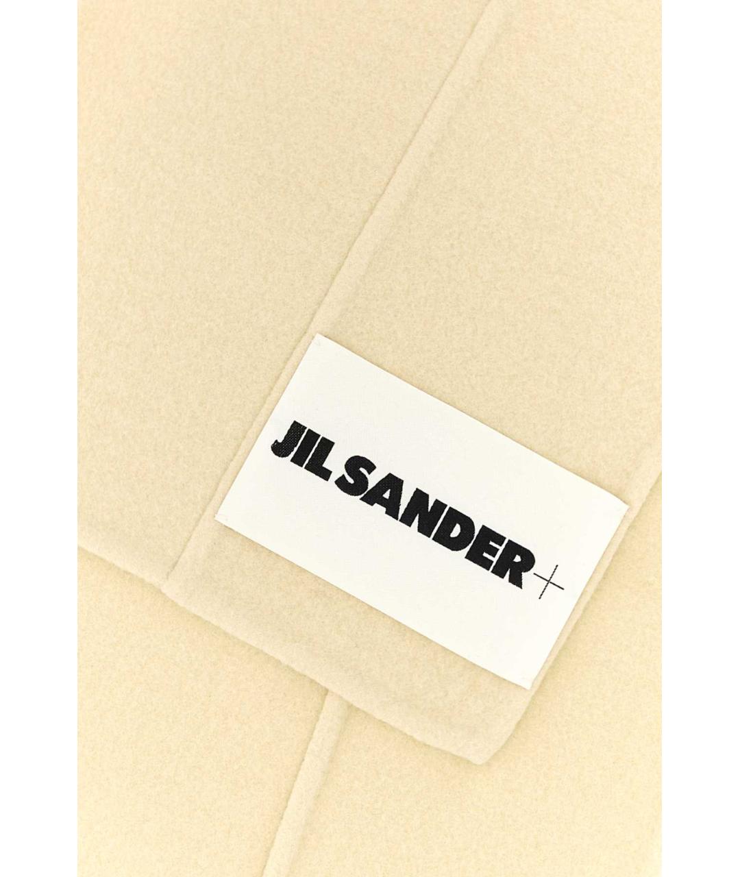 JIL SANDER Бежевый шерстяной шарф, фото 2