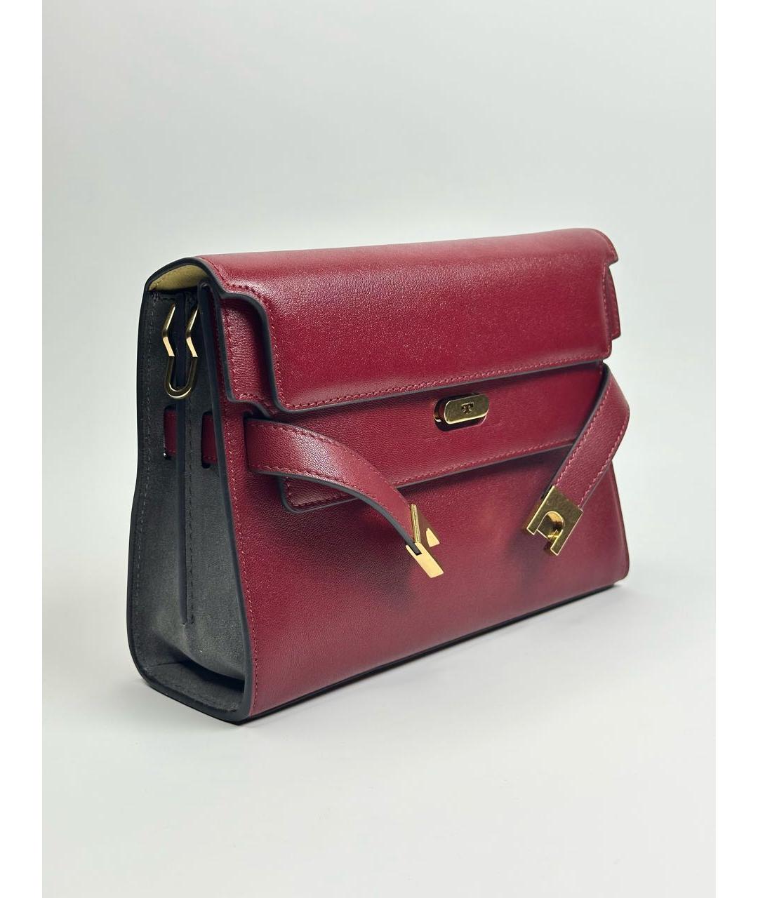 TORY BURCH Бордовая кожаная сумка через плечо, фото 2