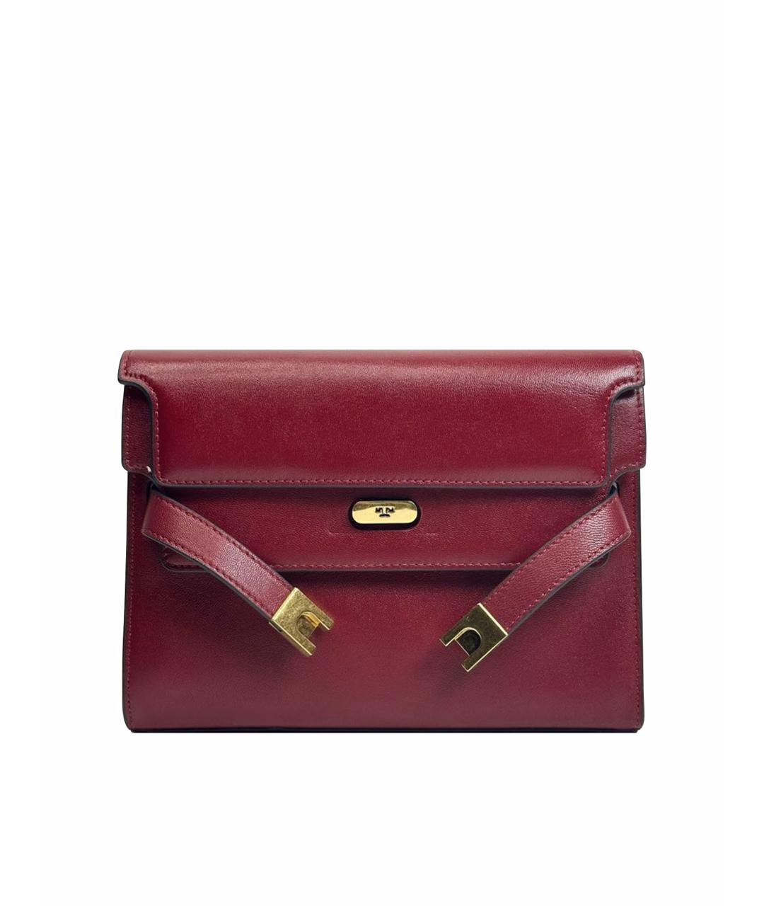TORY BURCH Бордовая кожаная сумка через плечо, фото 1