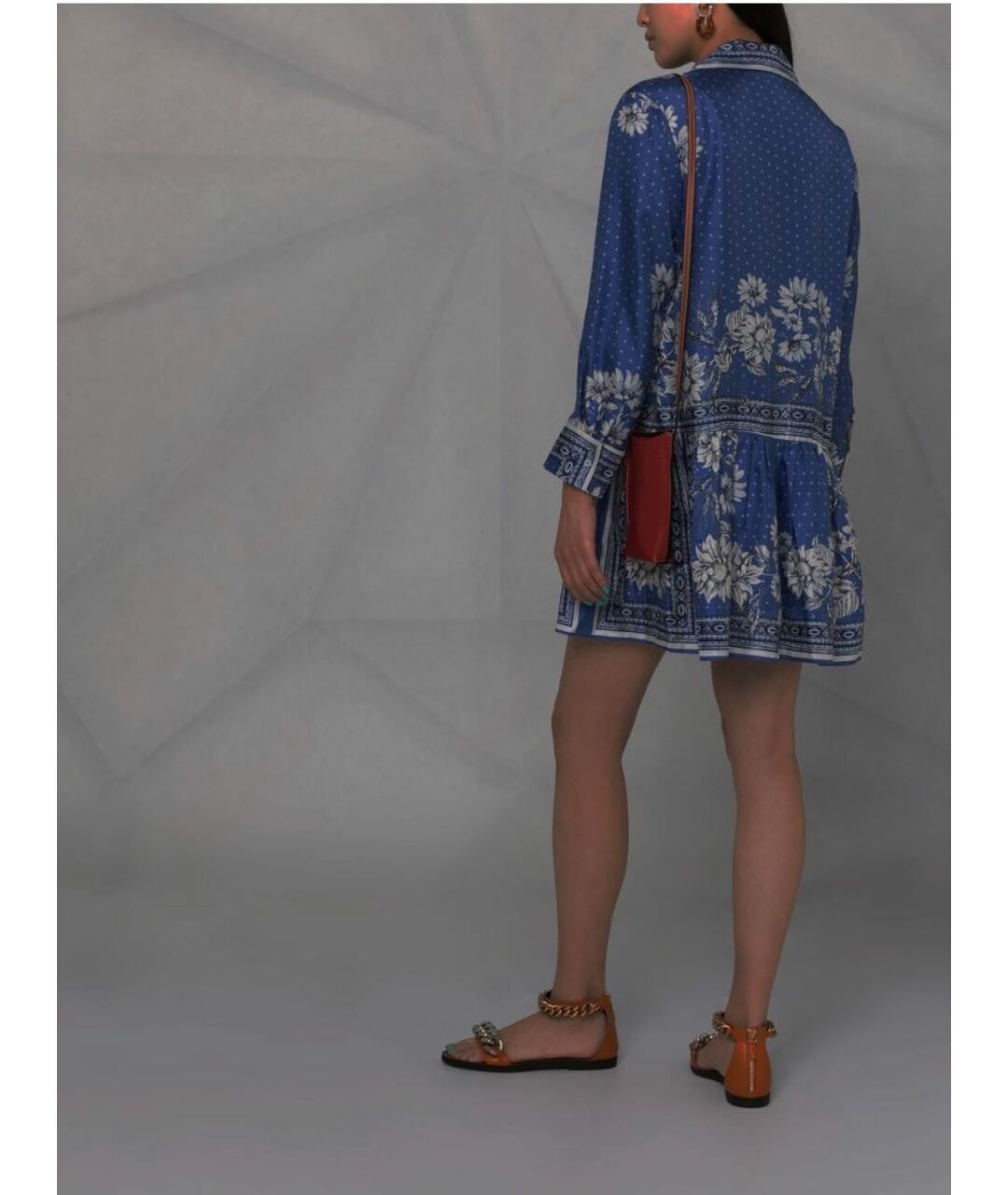 SANDRO Голубое шелковое платье, фото 4