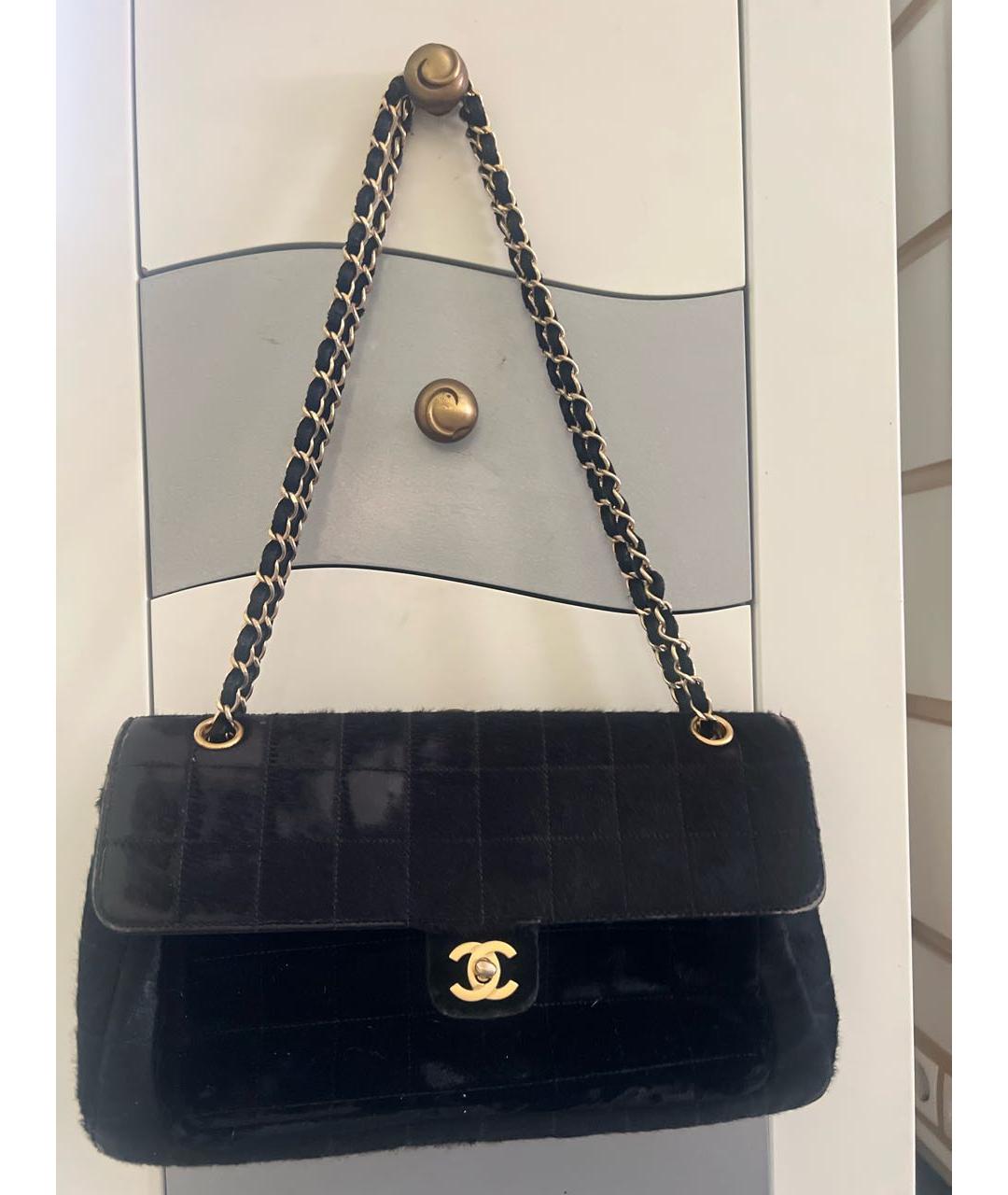 CHANEL Черная меховая сумка через плечо, фото 6