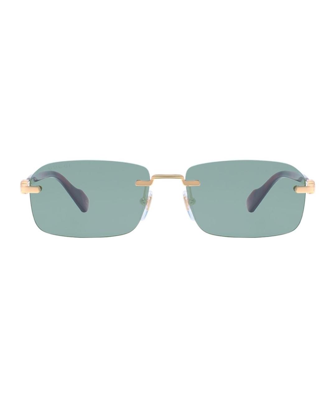 GUCCI Золотые металлические солнцезащитные очки, фото 4