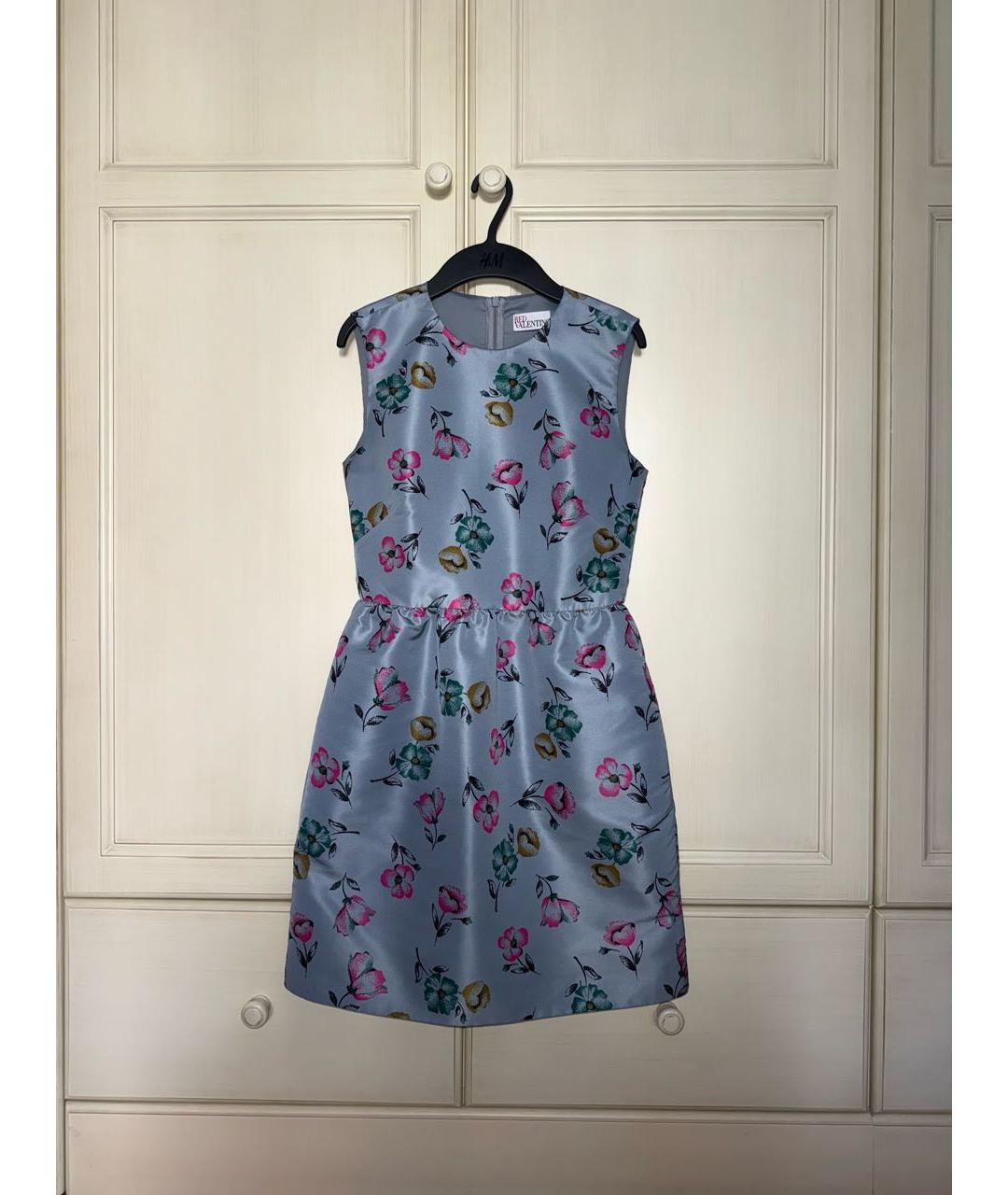 RED VALENTINO Голубое полиэстеровое платье, фото 5