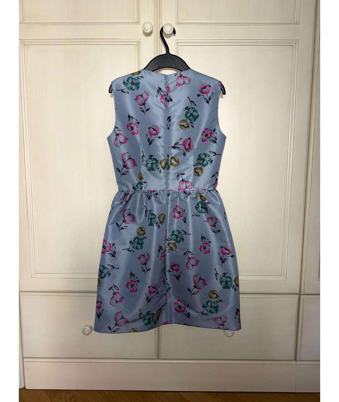 RED VALENTINO Голубое полиэстеровое платье, фото 2