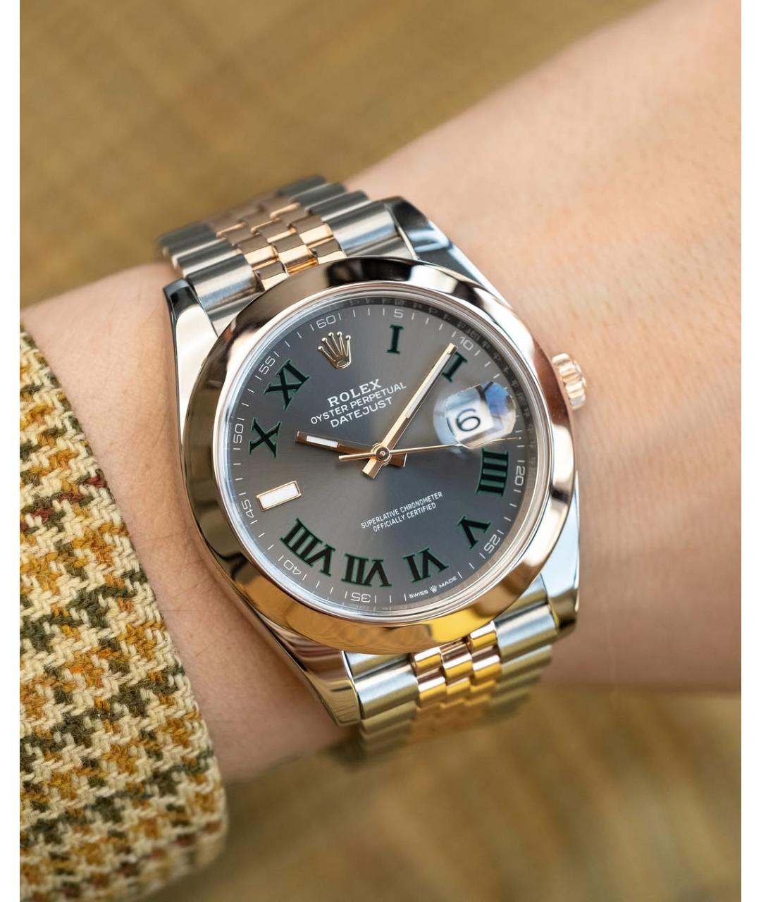 ROLEX Серые часы из розового золота, фото 3