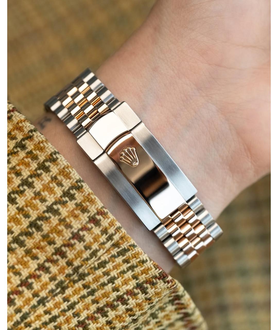 ROLEX Серые часы из розового золота, фото 4
