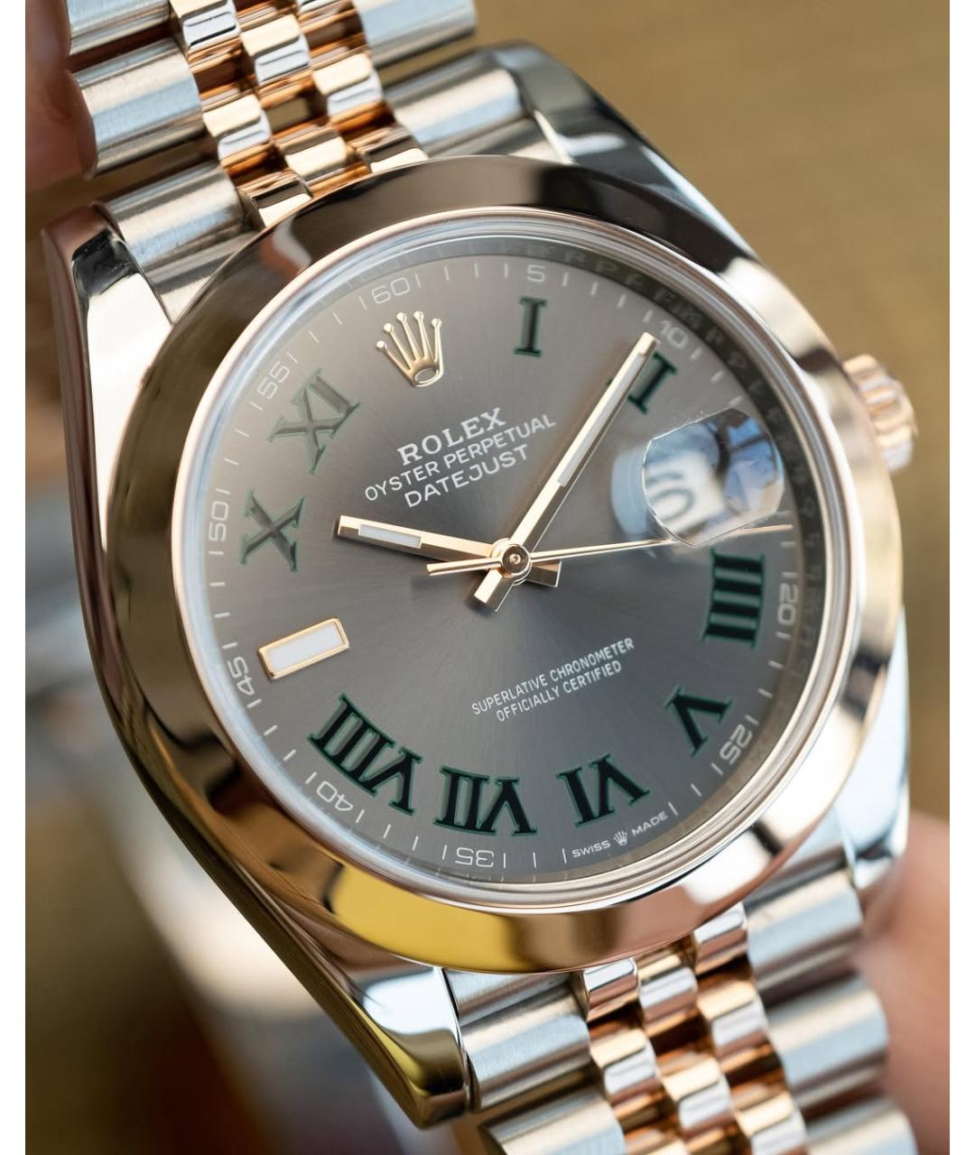 ROLEX Серые часы из розового золота, фото 2