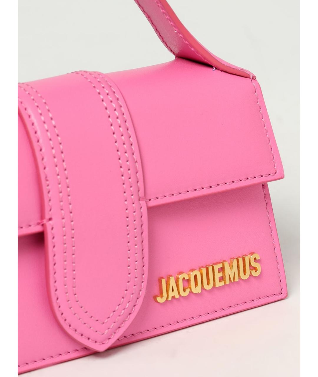 JACQUEMUS Фуксия кожаная сумка с короткими ручками, фото 4