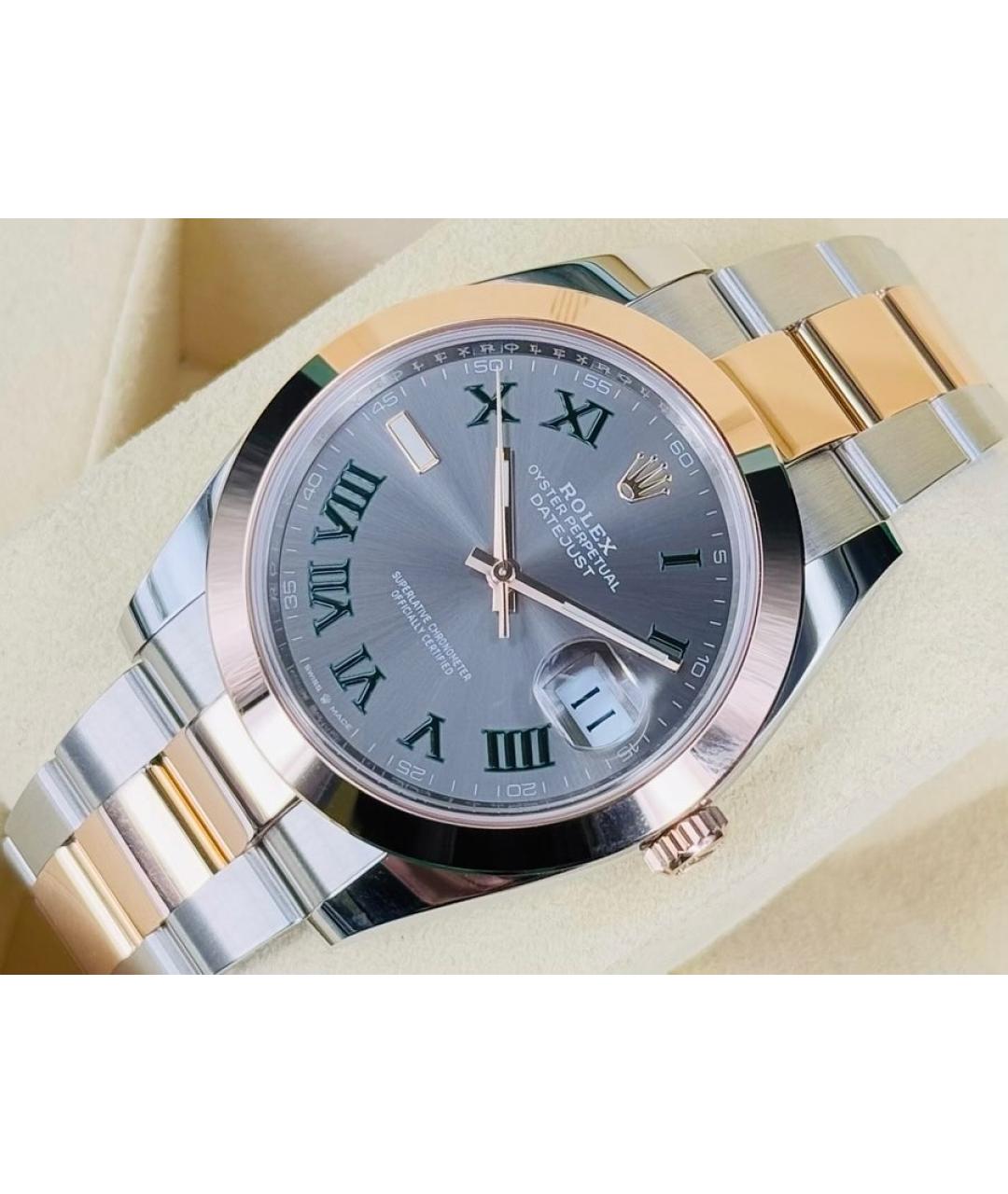 ROLEX Серые часы из розового золота, фото 2