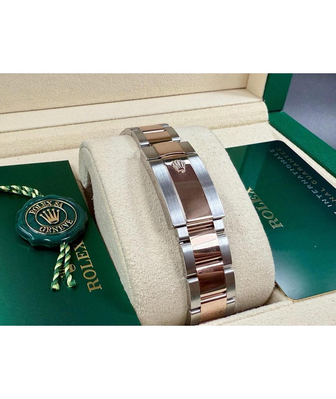 ROLEX Серые часы из розового золота, фото 5