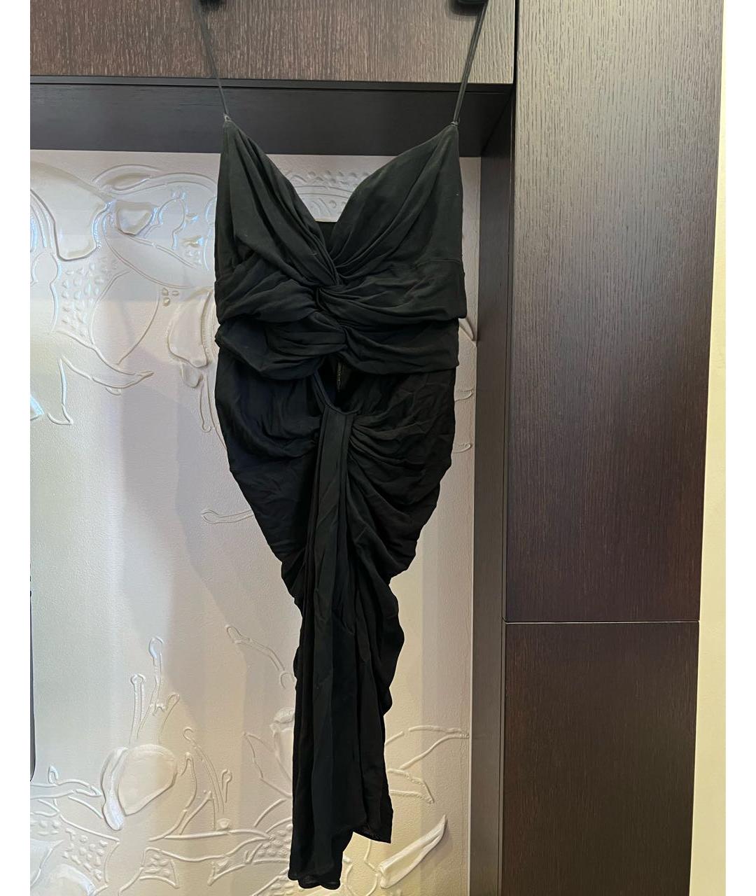 SAINT LAURENT Черное шифоновое вечернее платье, фото 2