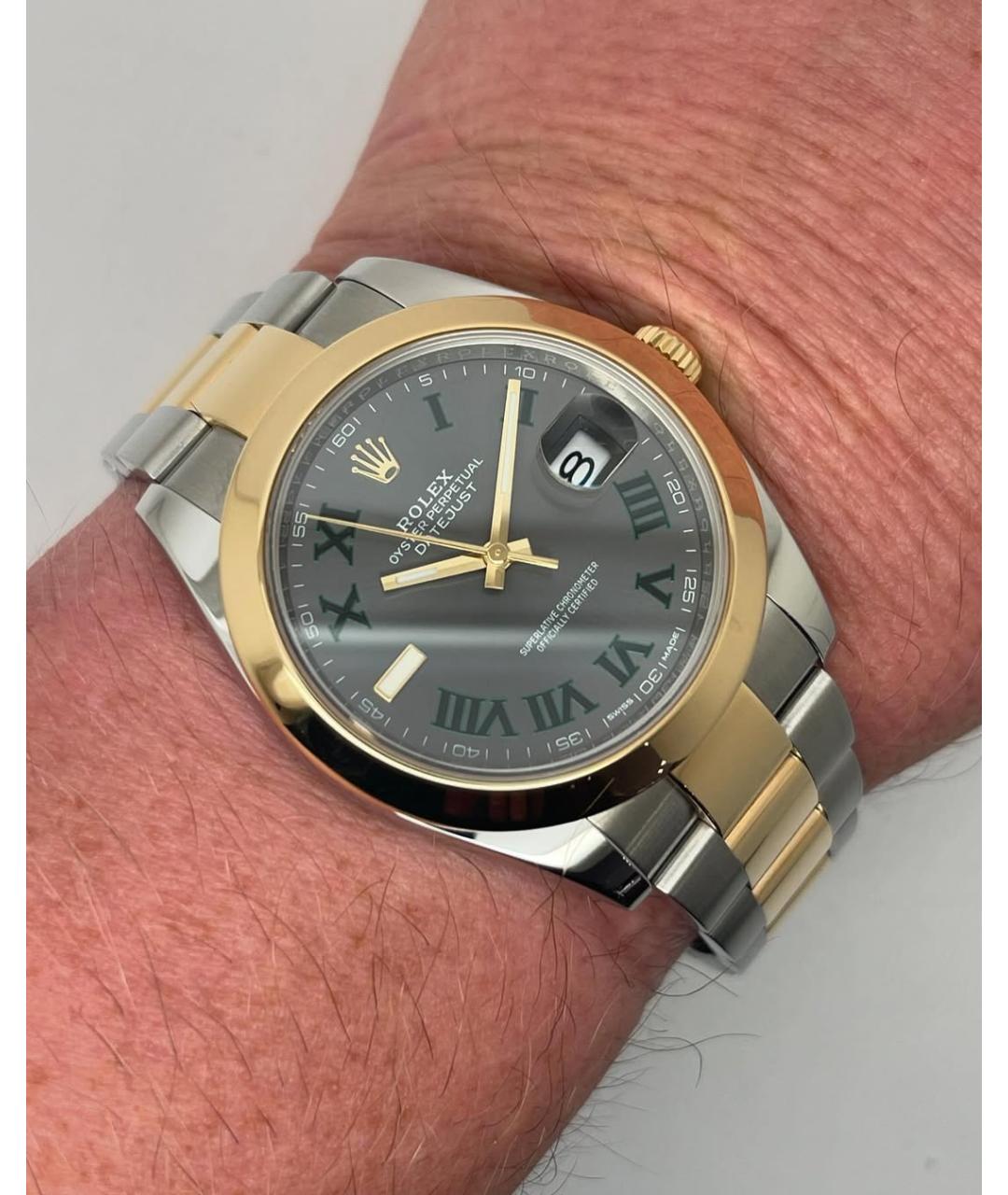 ROLEX Серые часы из желтого золота, фото 8