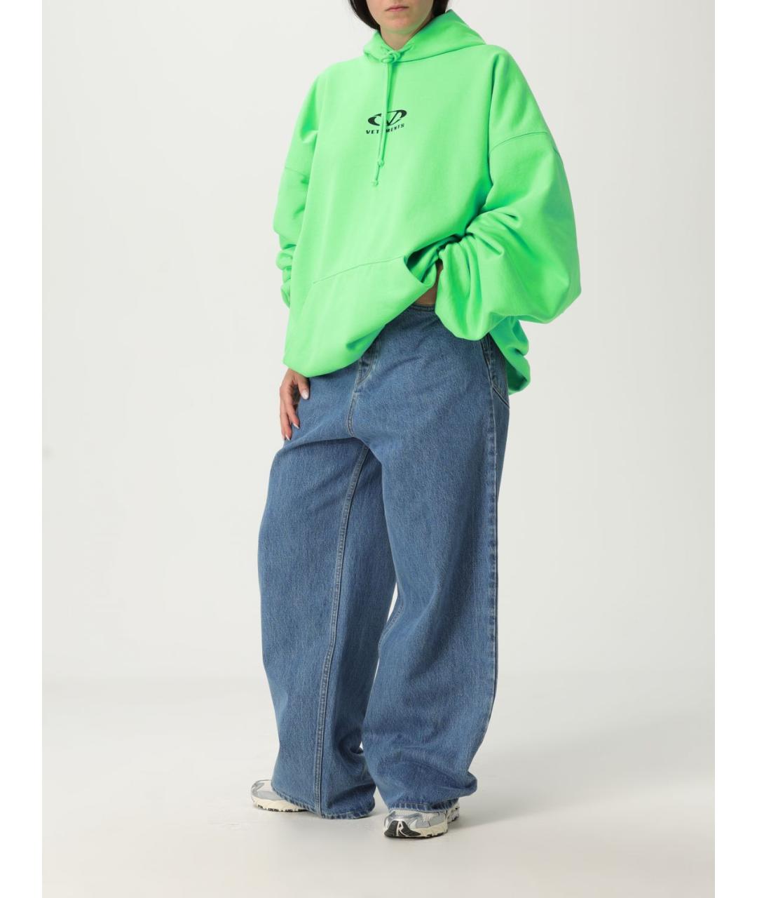 VETEMENTS Салатовый хлопковый джемпер / свитер, фото 3