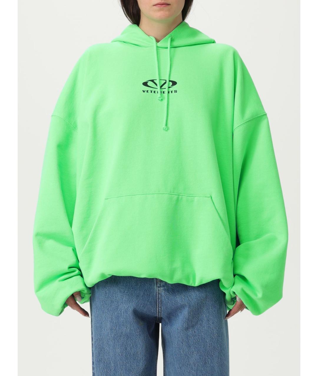 VETEMENTS Салатовый хлопковый джемпер / свитер, фото 2