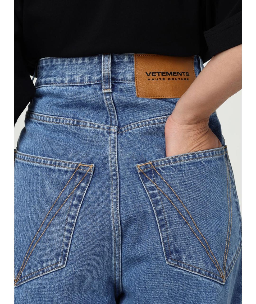 VETEMENTS Синие хлопковые прямые джинсы, фото 6
