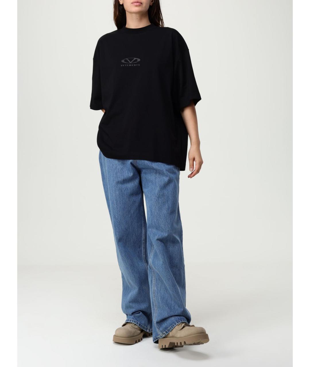 VETEMENTS Синие хлопковые прямые джинсы, фото 3