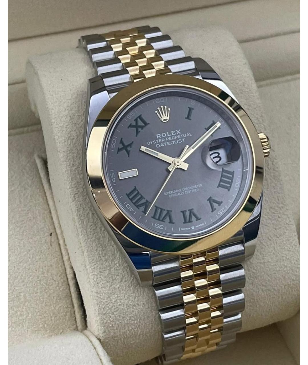 ROLEX Серые часы из желтого золота, фото 3