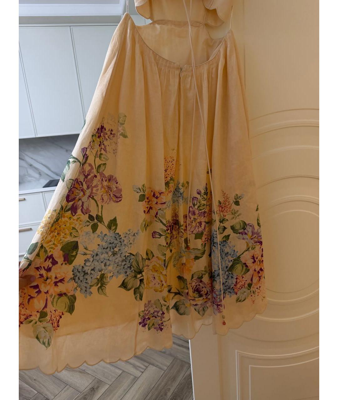 ZIMMERMANN Бежевый льняной сарафан, фото 4