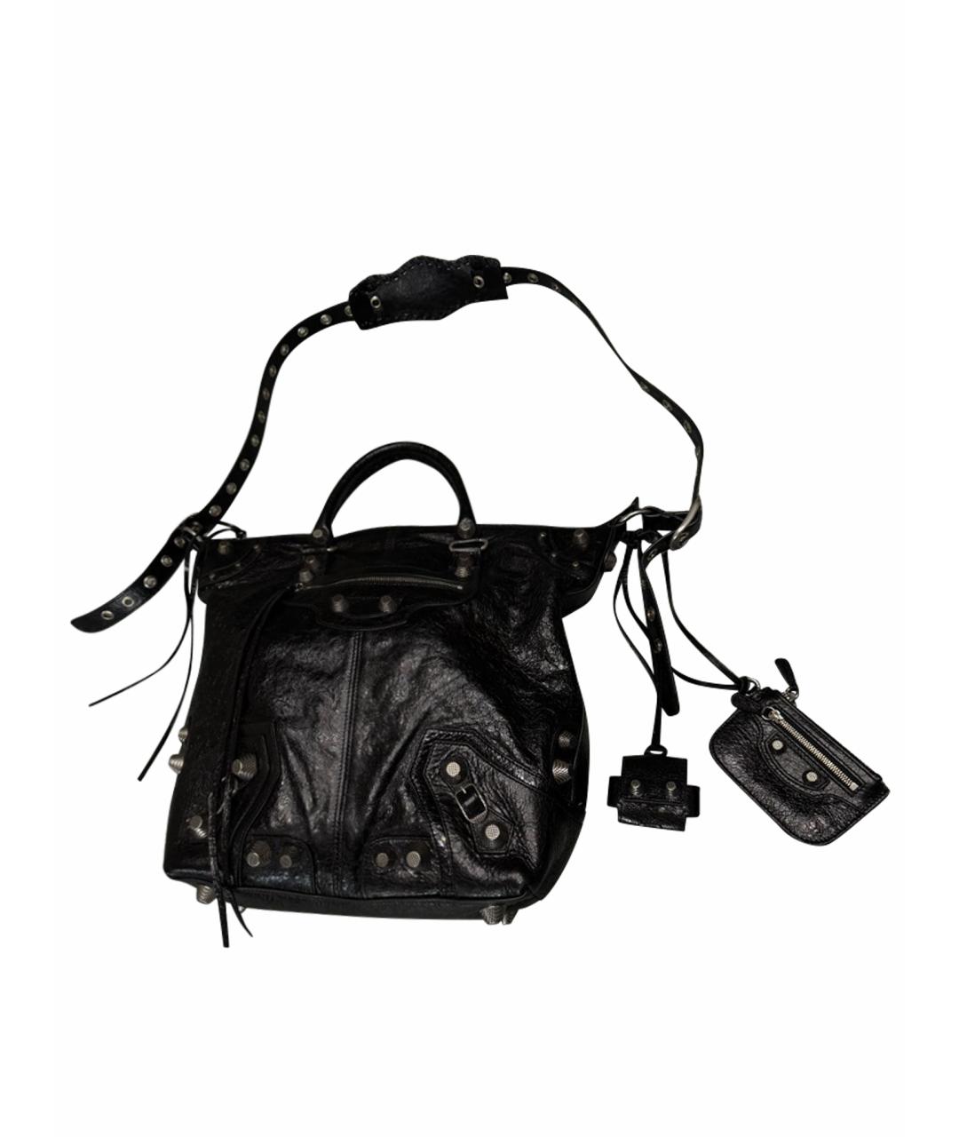 BALENCIAGA Черная кожаная сумка на плечо, фото 1