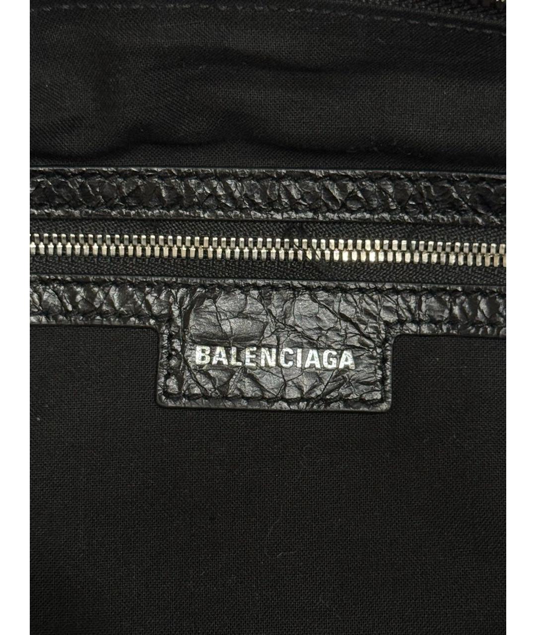 BALENCIAGA Черная кожаная сумка на плечо, фото 5