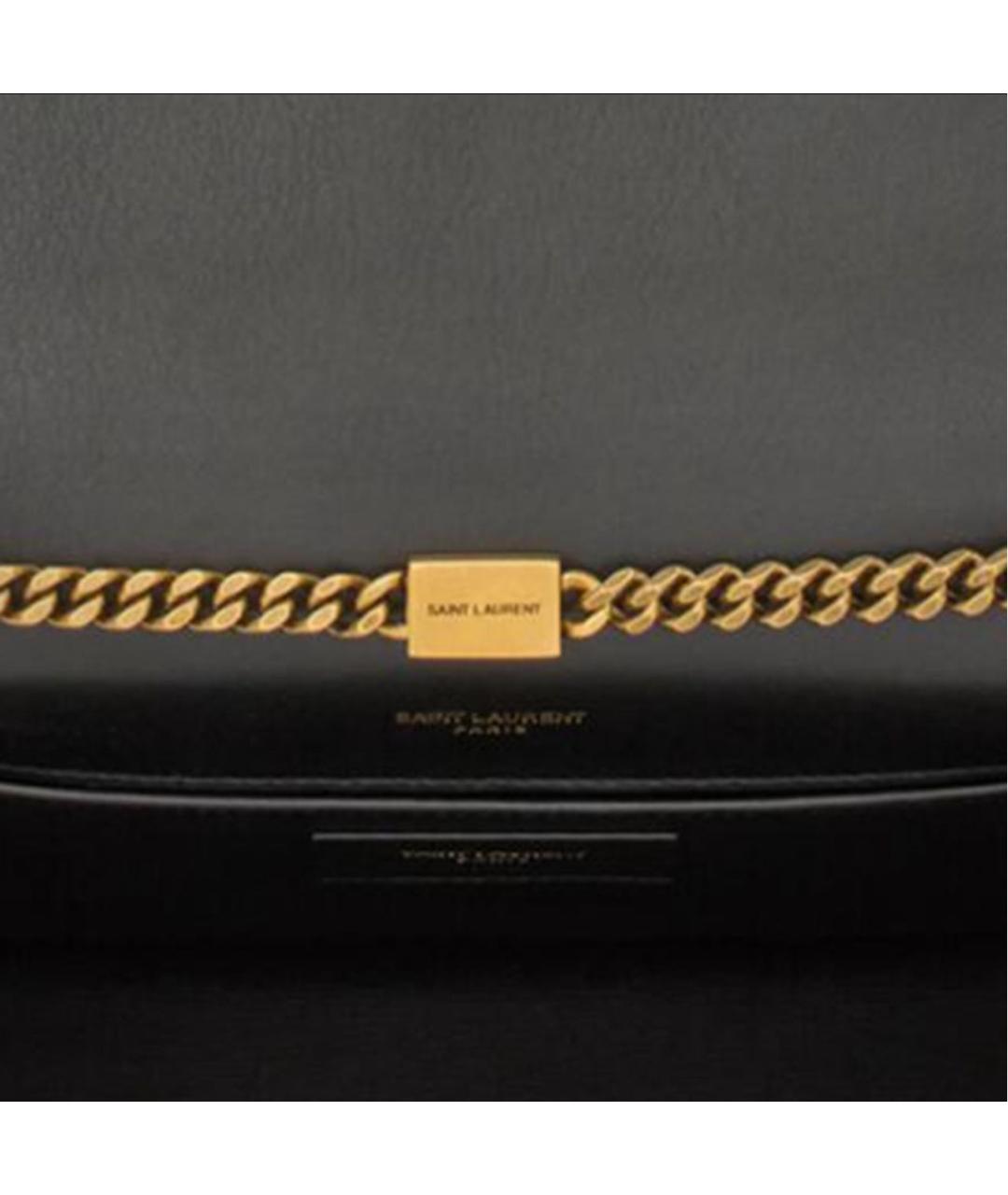 SAINT LAURENT Коричневая кожаная сумка через плечо, фото 7