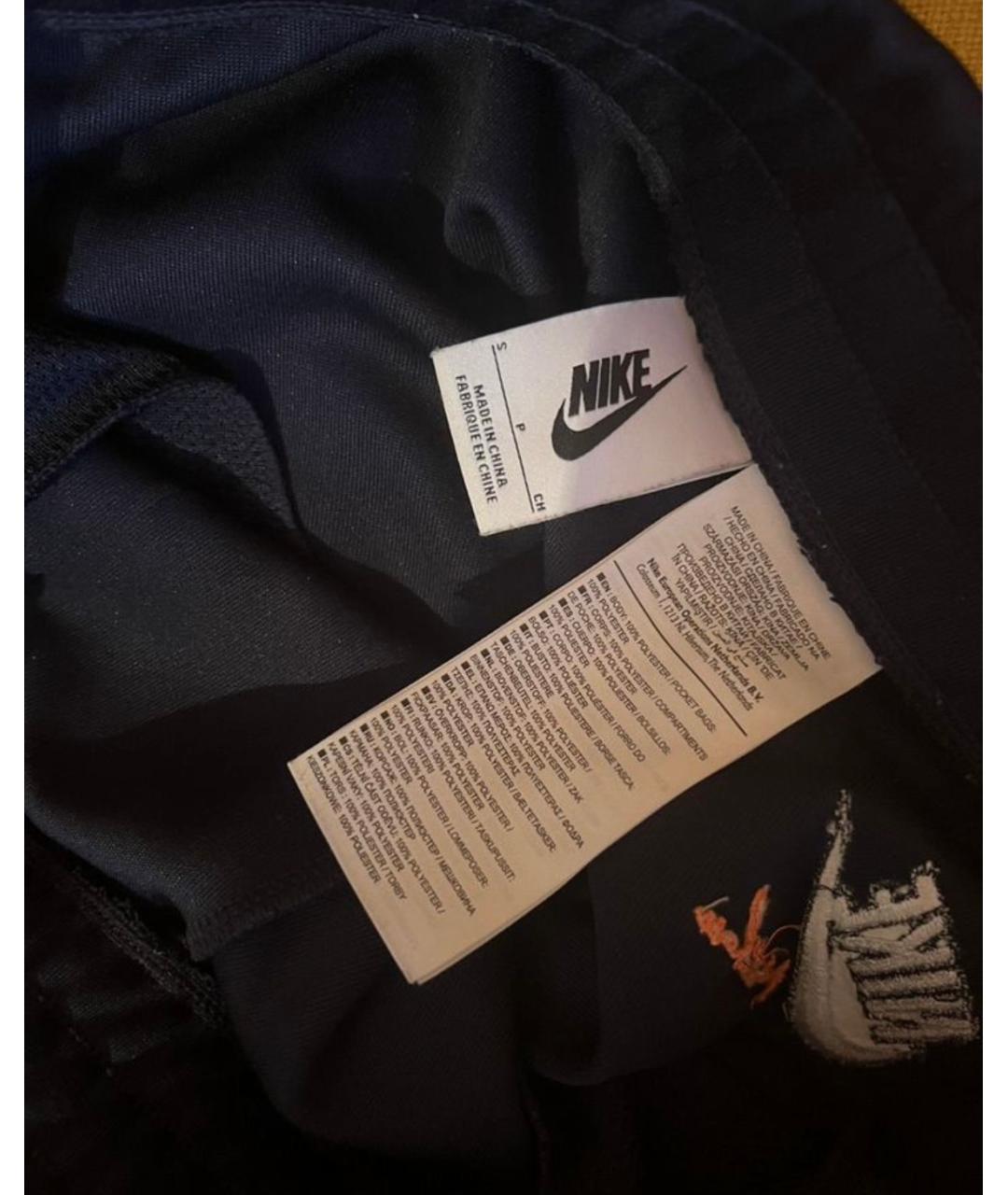 NIKE Синие полиэстеровые повседневные брюки, фото 4