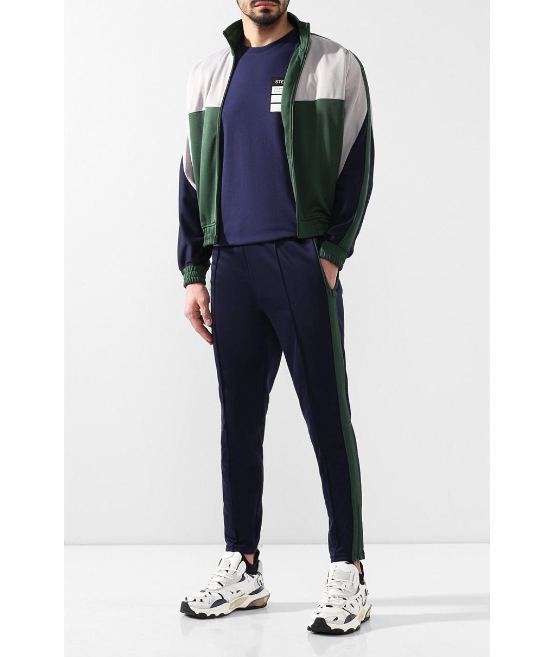 NIKE Синие полиэстеровые повседневные брюки, фото 2