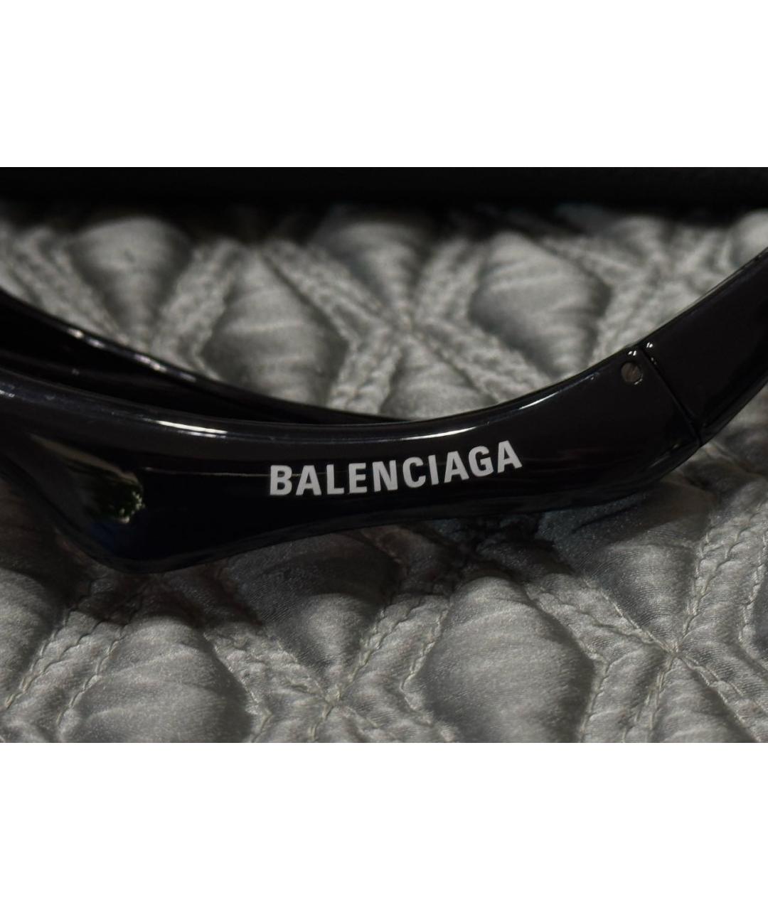 BALENCIAGA Черные пластиковые солнцезащитные очки, фото 5