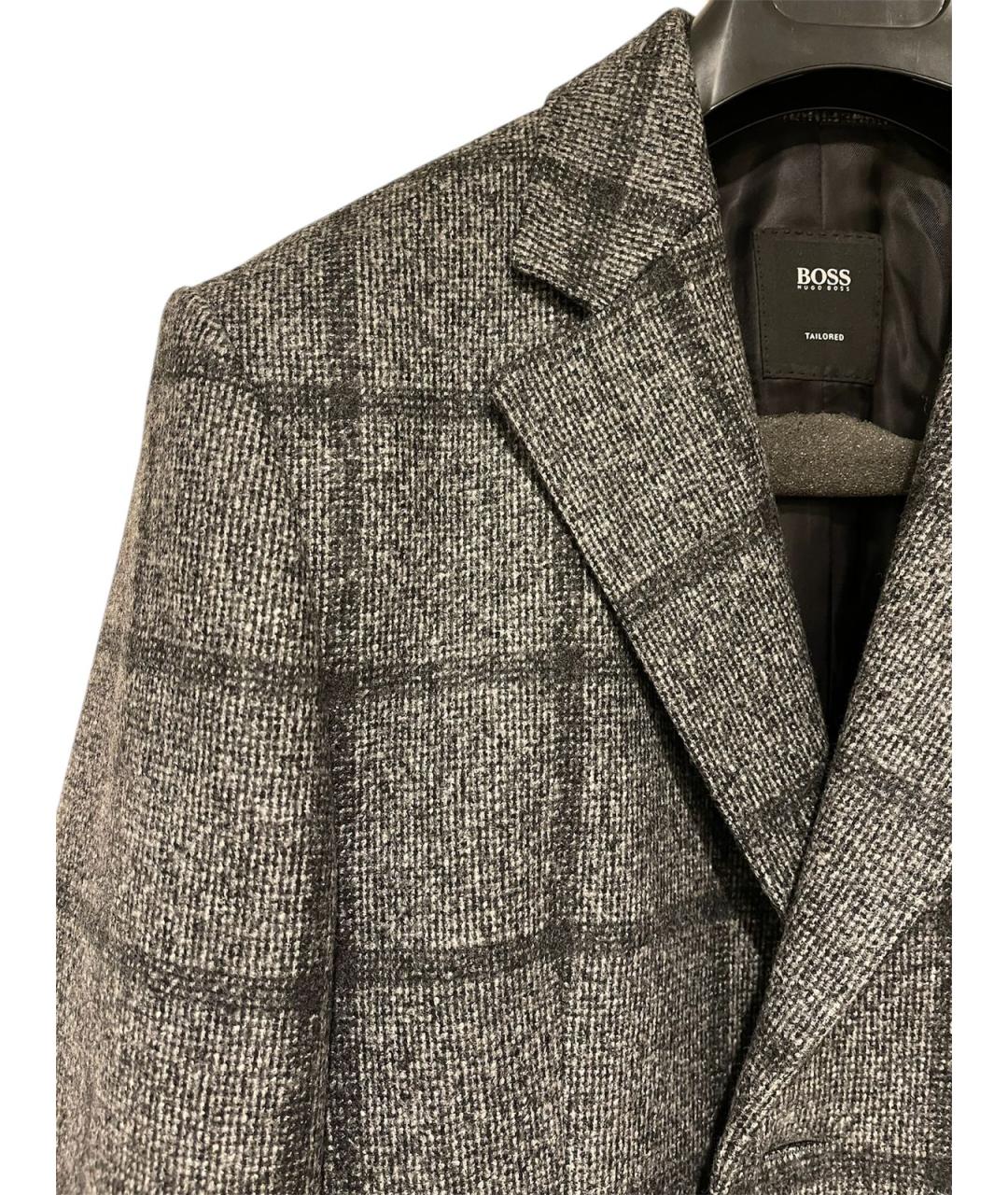 HUGO BOSS Серое шерстяное пальто, фото 3
