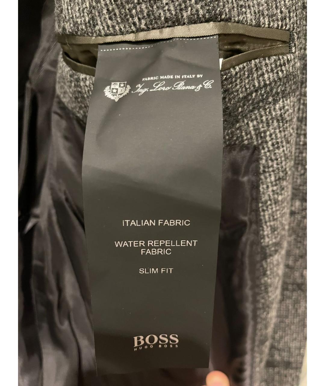 HUGO BOSS Серое шерстяное пальто, фото 8