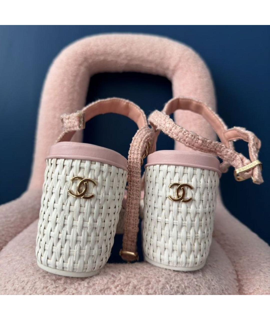 CHANEL Розовые босоножки, фото 4