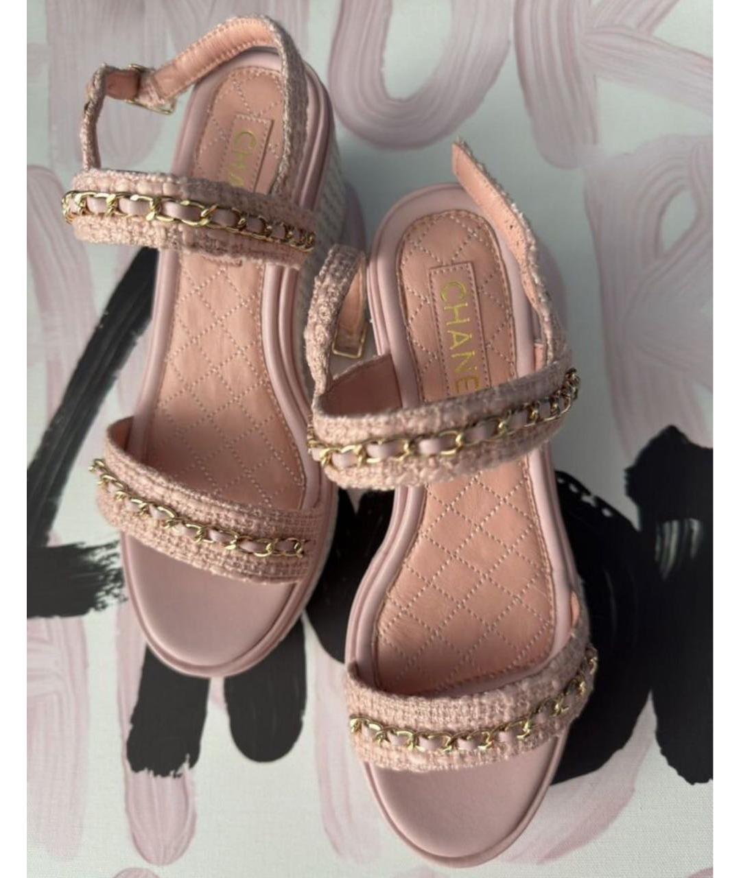 CHANEL Розовые босоножки, фото 2