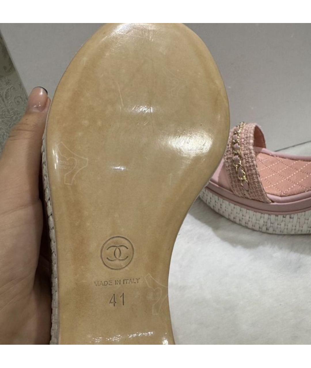 CHANEL Розовые босоножки, фото 5