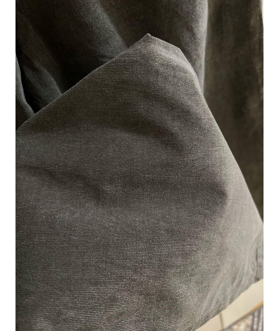 BRUNELLO CUCINELLI Антрацитовые хлопковые брюки широкие, фото 7