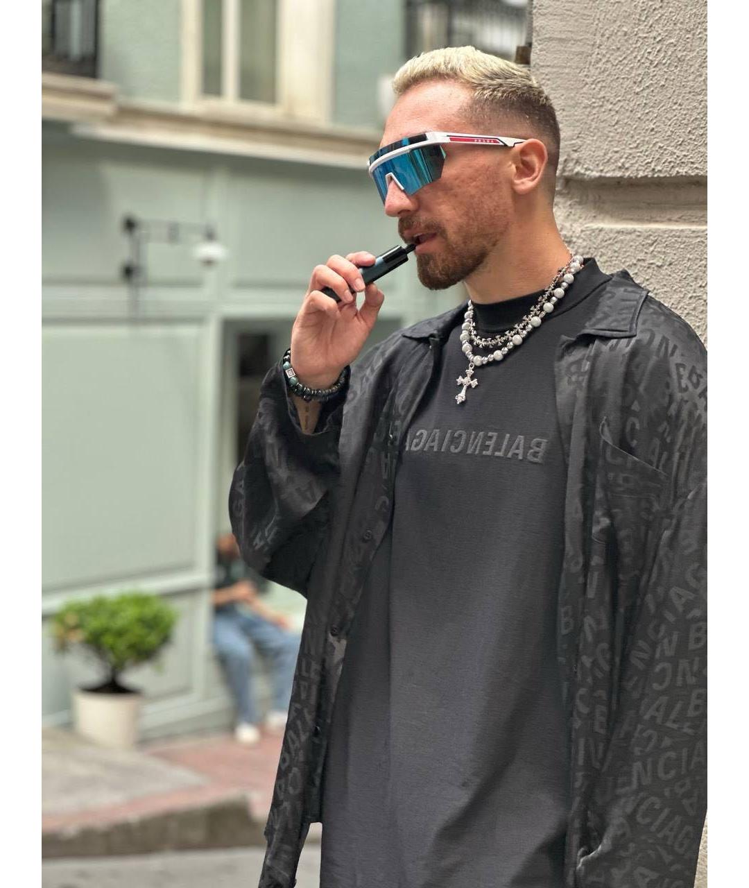 BALENCIAGA Черная кэжуал рубашка, фото 4