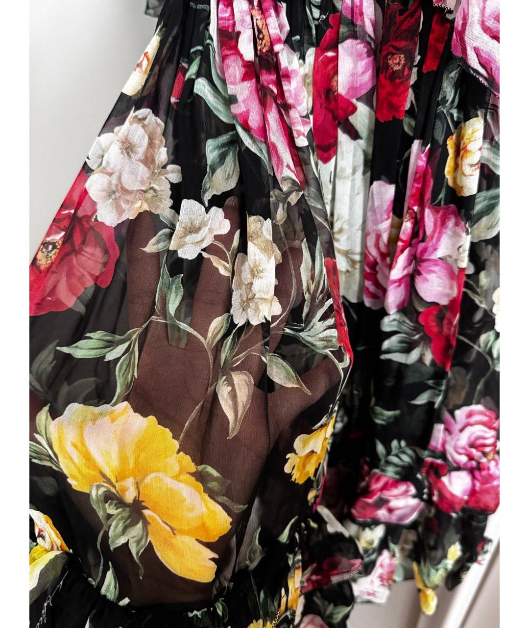 DOLCE&GABBANA Мульти шелковое коктейльное платье, фото 5