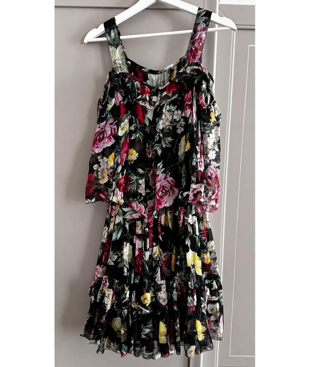 DOLCE&GABBANA Мульти шелковое коктейльное платье, фото 2