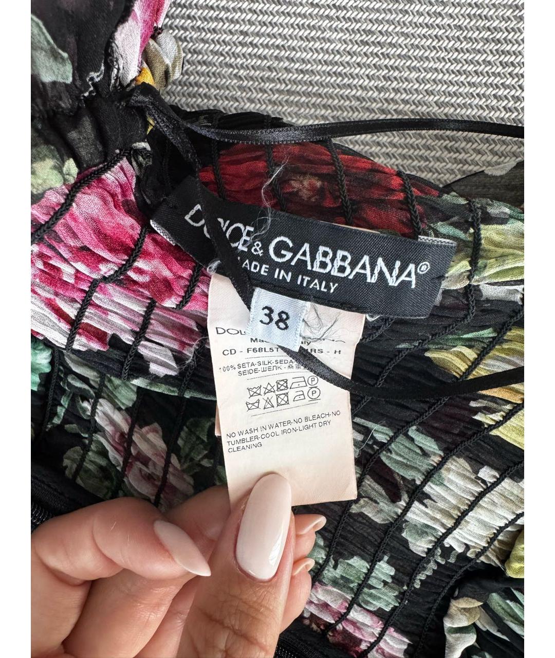 DOLCE&GABBANA Мульти шелковое коктейльное платье, фото 3