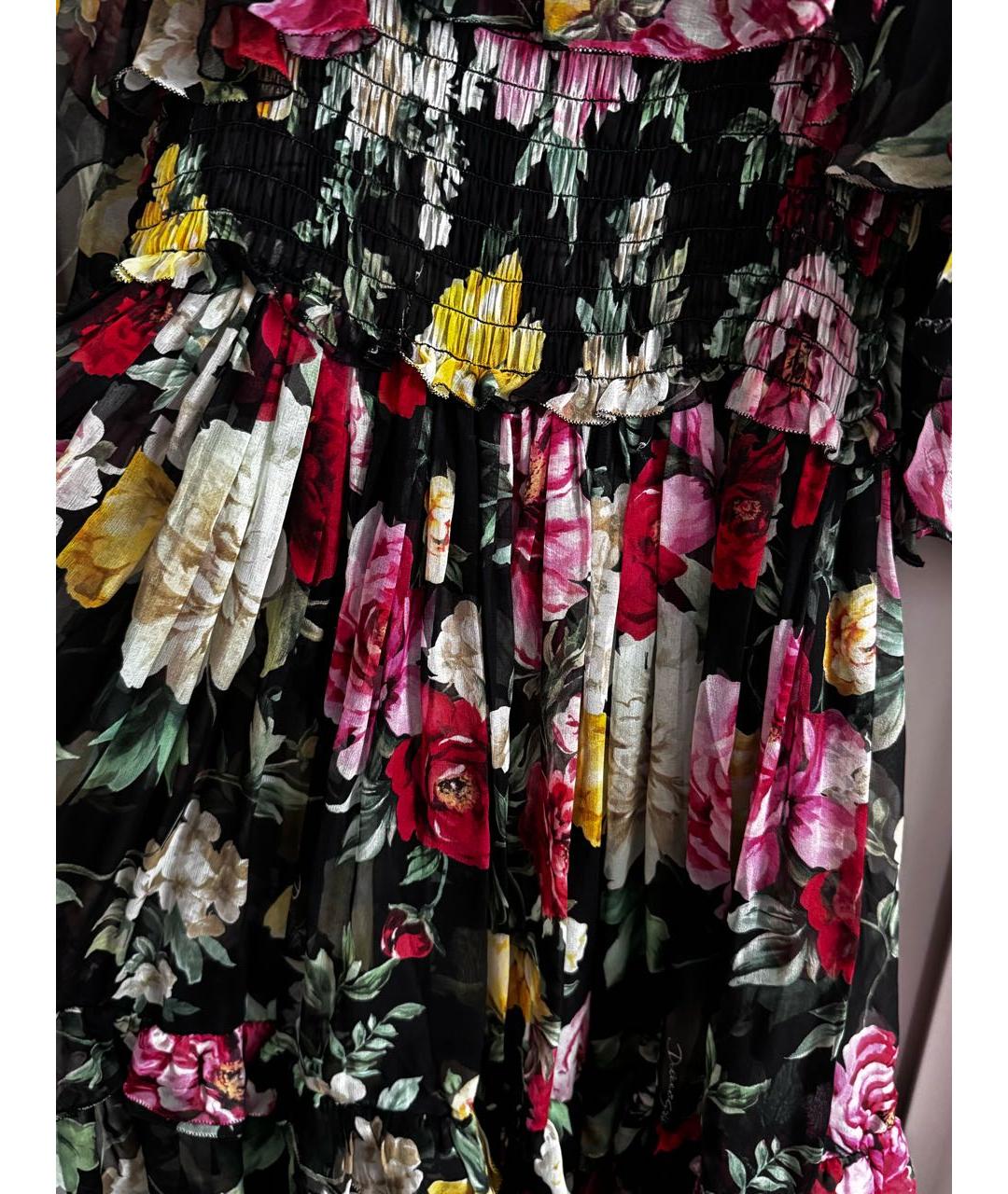 DOLCE&GABBANA Мульти шелковое коктейльное платье, фото 4