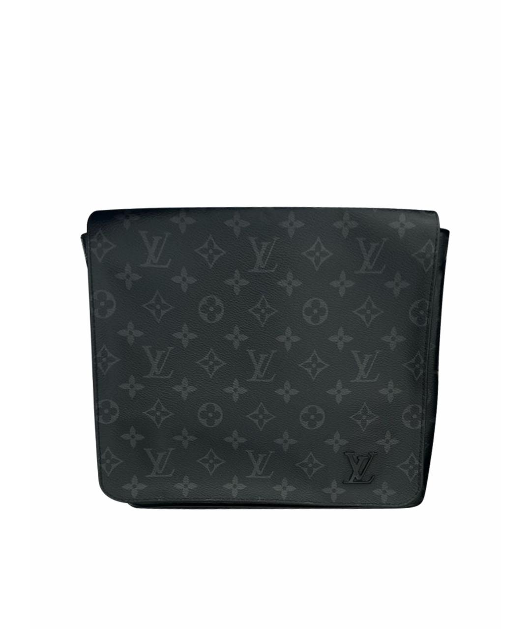 LOUIS VUITTON Черная кожаная сумка на плечо, фото 1